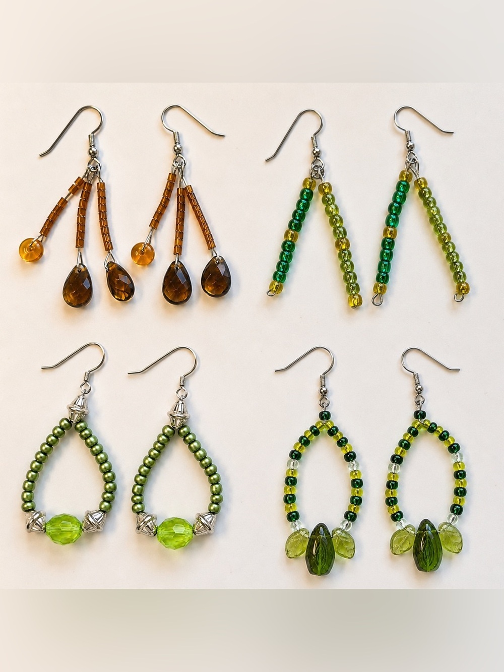 Handmade Beaded Dangle Earrings Set Women Boho Jewelry Bundle Mixed Lot - Picture 2 of 11